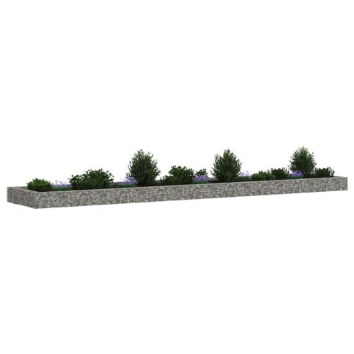 Габион повдигната леха, поцинкована стомана, 500x100x20 cм