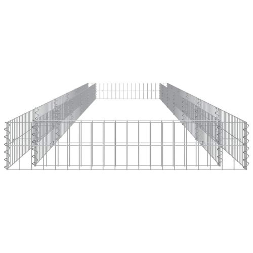 Габион повдигната леха, поцинкована стомана, 600x100x20 cм