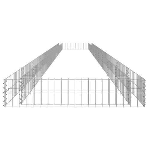 Габион повдигната леха, поцинкована стомана, 1000x100x20 cм