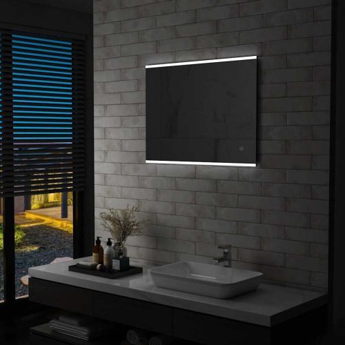 Стенно LED огледало за баня с тъч сензор 80x60 см