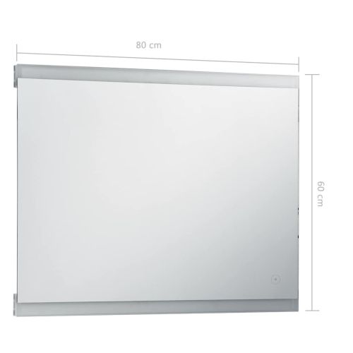 Стенно LED огледало за баня с тъч сензор 80x60 см