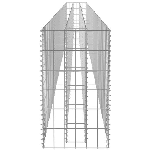 Габион повдигната леха, поцинкована стомана, 450x30x60 cм