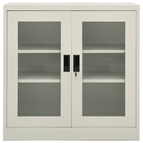 Офис шкаф, светлосив, 90x40x90 см, стомана
