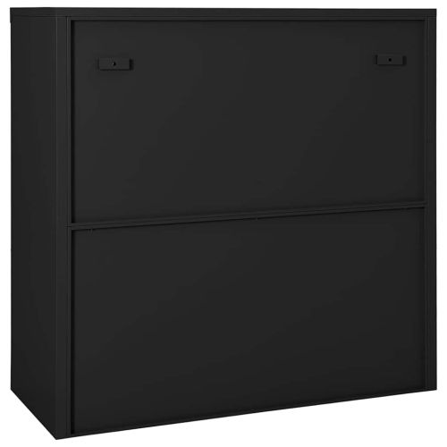 Шкаф с плъзгаща врата, антрацит, 90x40x90 см, стомана