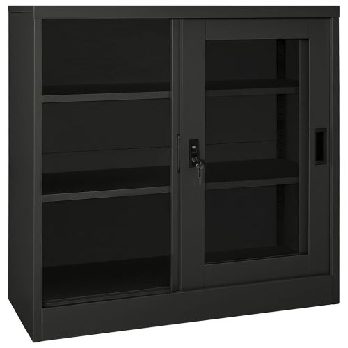 Шкаф с плъзгаща врата, антрацит, 90x40x90 см, стомана