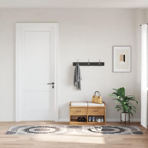 Килим, миещ се, 80x300 см, черно и сиво