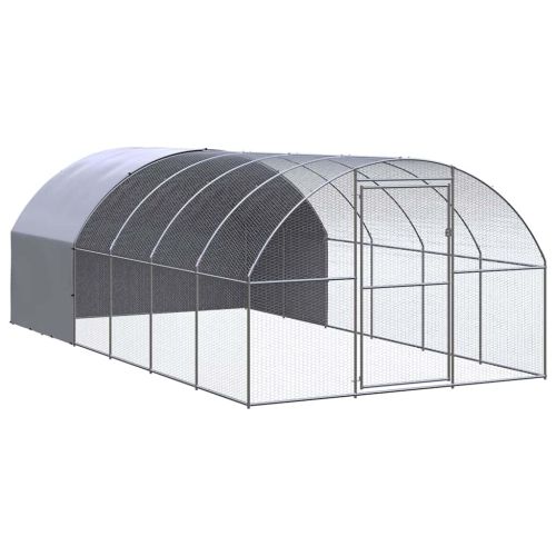 Птичарник на открито, 3x6x2 м, поцинкована стомана