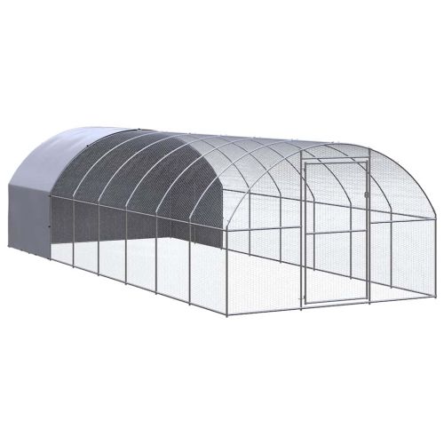 Птичарник на открито, 3x8x2 м, поцинкована стомана