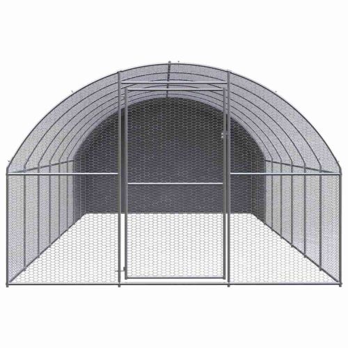 Птичарник на открито, 3x8x2 м, поцинкована стомана