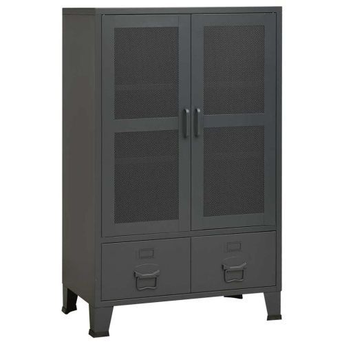 Индустриален скрин за съхранение, антрацит, 70x40x115 cм, метал