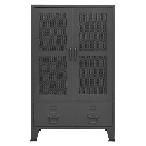 Индустриален скрин за съхранение, антрацит, 70x40x115 cм, метал