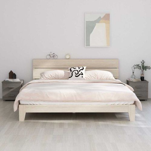 Нощни шкафчета HAMAR 2 бр светлосиви 40x35x44,5 см бор масив