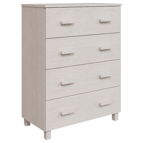 Сайдборд HAMAR бял 79x40x103,5 см борово дърво масив