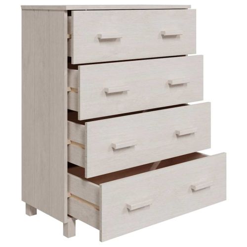 Сайдборд HAMAR бял 79x40x103,5 см борово дърво масив