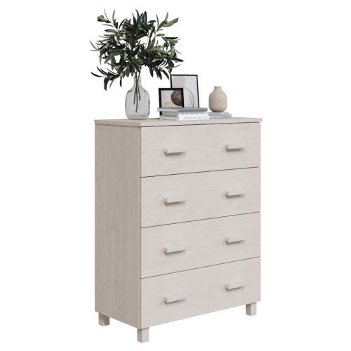 Сайдборд HAMAR бял 79x40x103,5 см борово дърво масив