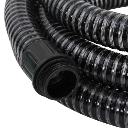 Смукателен маркуч с месингови съединители черен 1,1" 10 м PVC