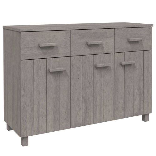 Сайдборд HAMAR, светлосив, 113x40x80 см, борово дърво масив