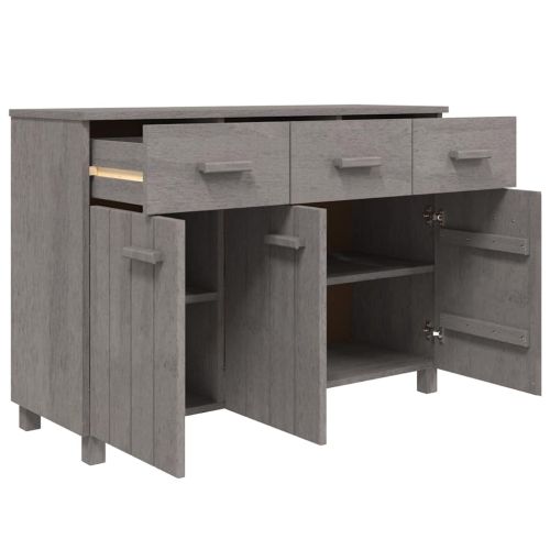 Сайдборд HAMAR, светлосив, 113x40x80 см, борово дърво масив