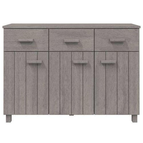 Сайдборд HAMAR, светлосив, 113x40x80 см, борово дърво масив