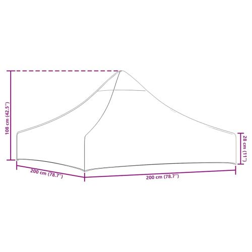 Покривало за парти шатра, 2x2 м, антрацит, 270 г/м²
