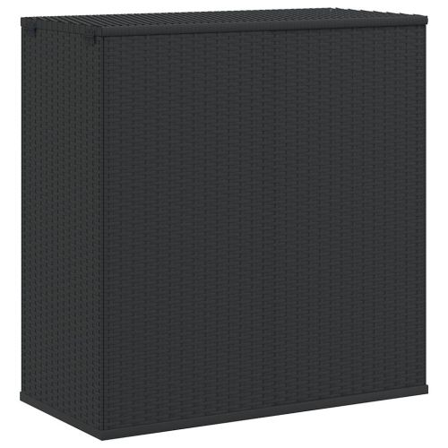 Кутия за градински възглавници PE ратан 100x49x103,5 см черна