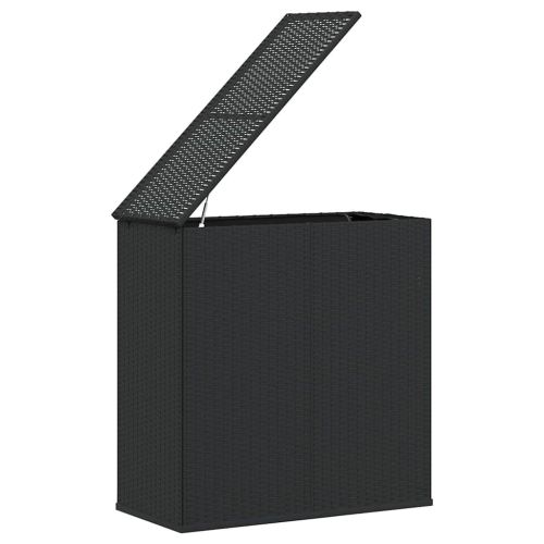 Кутия за градински възглавници PE ратан 100x49x103,5 см черна