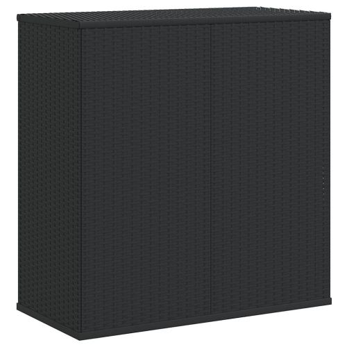 Кутия за градински възглавници PE ратан 100x49x103,5 см черна