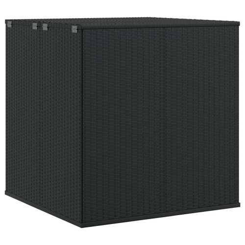 Кутия за градински възглавници PE Ратан 100x97,5x104 см черна