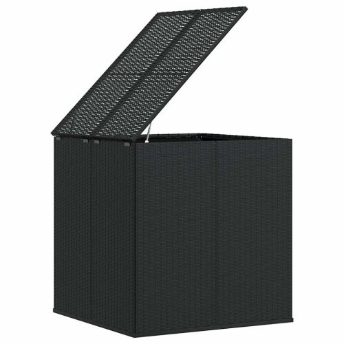 Кутия за градински възглавници PE Ратан 100x97,5x104 см черна