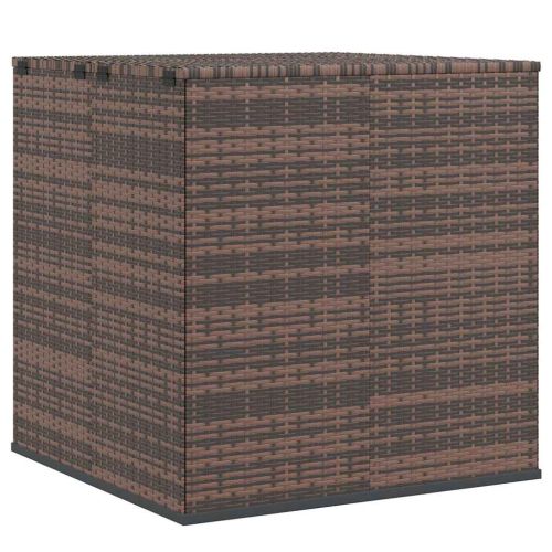 Кутия за градински възглавници PE ратан 100x97,5x104 см кафява