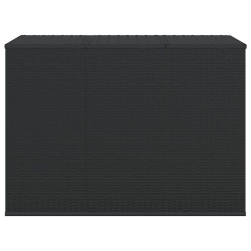 Кутия за градински възглавници PE Ратан 145x100x103 см черна