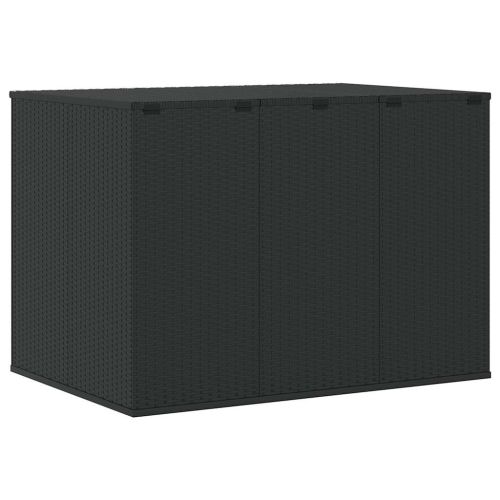 Кутия за градински възглавници PE Ратан 145x100x103 см черна