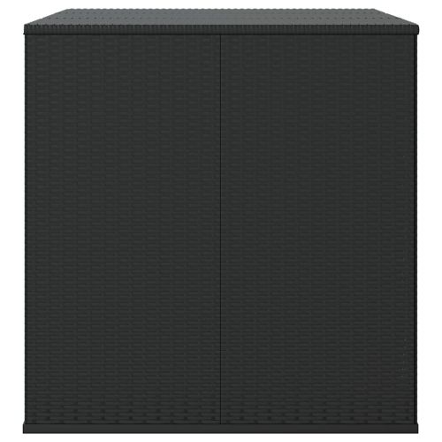 Кутия за градински възглавници PE Ратан 145x100x103 см черна
