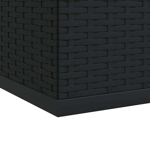 Кутия за градински възглавници PE Ратан 145x100x103 см черна