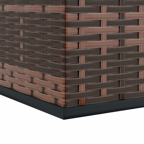 Кутия за градински възглавници PE ратан 145x100x103 см кафява
