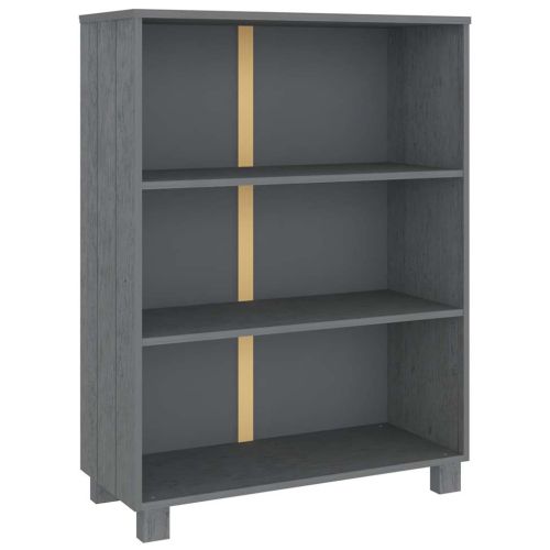 Шкаф за книги HAMAR, тъмносив, 85x35x112 см, борово дърво масив