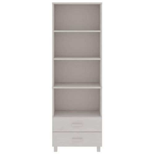 Висок шкаф HAMAR, бял, 60x35x180 см, борово дърво масив