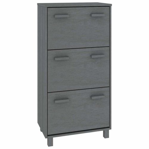 Шкаф за обувки HAMAR, тъмносив, 59,5x35x117 см, бор масив