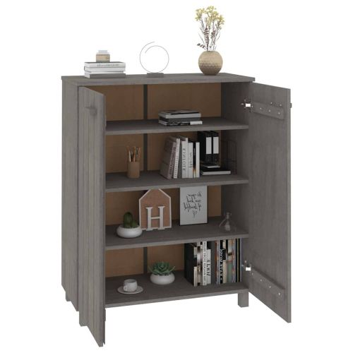 Шкаф за обувки HAMAR светлосив 85x40x108 см бор масив