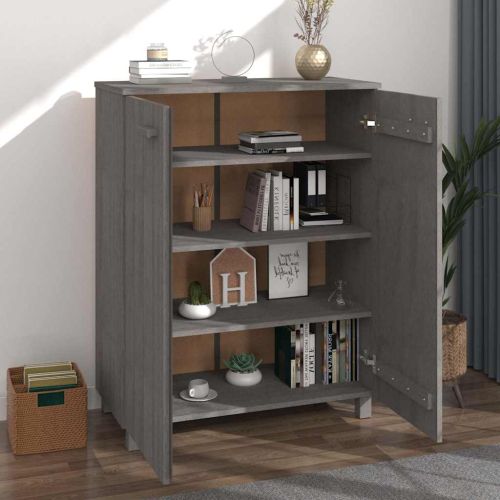 Шкаф за обувки HAMAR светлосив 85x40x108 см бор масив