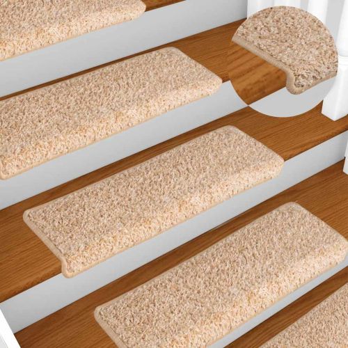 Изтривалки за стълби 15 бр. 65x21x4 см, златисти, правоъгълни, кант