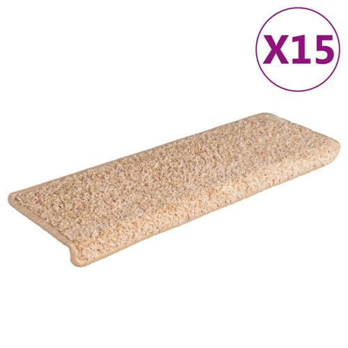 Изтривалки за стълби 15 бр. 65x21x4 см, златисти, правоъгълни, кант