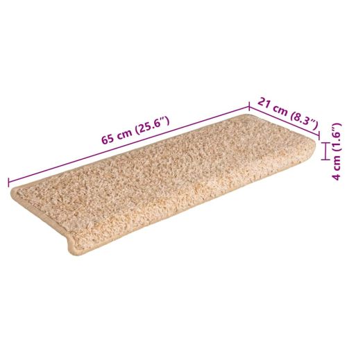 Изтривалки за стълби 15 бр. 65x21x4 см, златисти, правоъгълни, кант