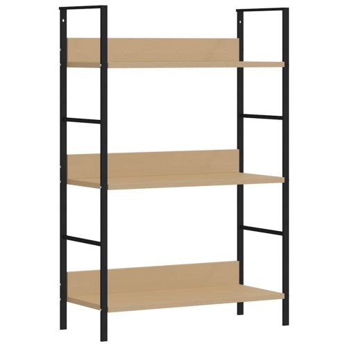 Библиотека с 3 рафта, дъб, 60x27,6x90,5 см, инженерно дърво