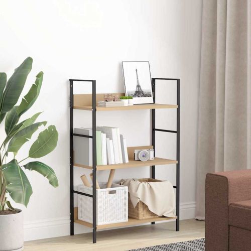 Библиотека с 3 рафта, дъб, 60x27,6x90,5 см, инженерно дърво