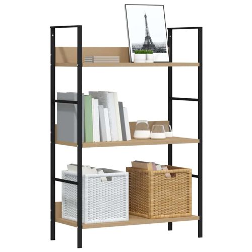 Библиотека с 3 рафта, дъб, 60x27,6x90,5 см, инженерно дърво