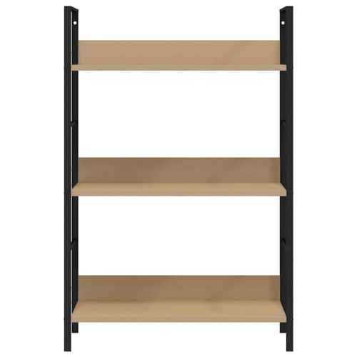 Библиотека с 3 рафта, дъб, 60x27,6x90,5 см, инженерно дърво