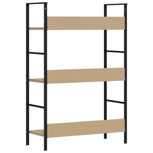 Библиотека с 3 рафта, дъб, 60x27,6x90,5 см, инженерно дърво