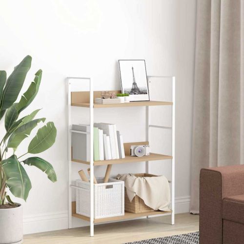 Библиотека с 3 рафта, дъб, 60x27,6x90,5 см, инженерно дърво