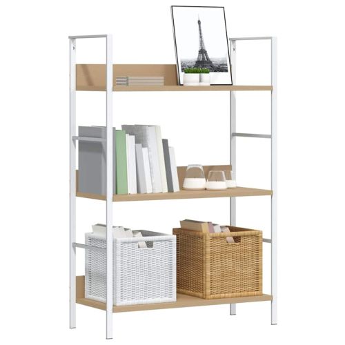 Библиотека с 3 рафта, дъб, 60x27,6x90,5 см, инженерно дърво